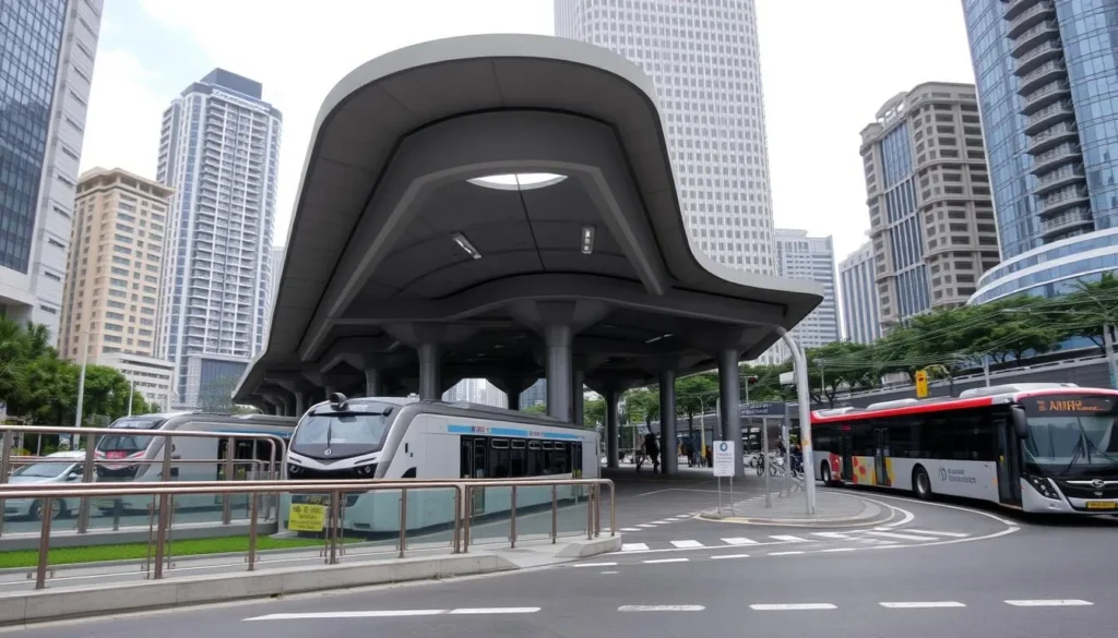 Jakarta Indonesia cityscape with modern transportation options including the MRT and TransJakarta bus system