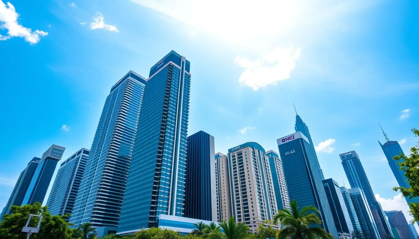 Jakarta skyline with clear blue skies during dry season, showcasing the best months for a weather-savvy trip to Jakarta, Indonesia