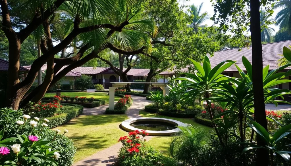 Jardín Botánico y Cultural de Caguas with lush tropical plants, walking paths, and water features