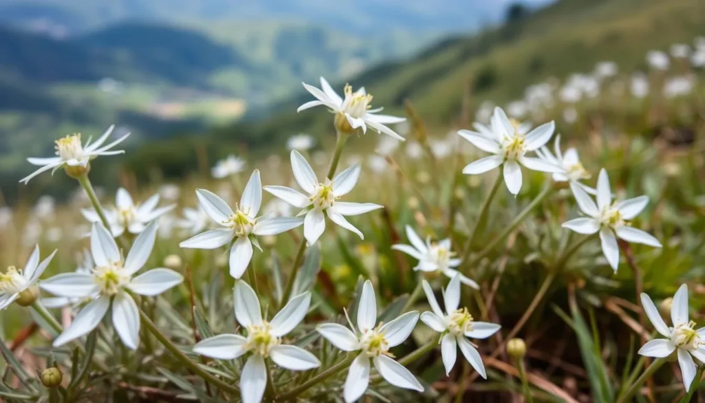 Javan Edelweiss flowers (Anaphalis javanica) growing in Alun-Alun Suryakencana meadow Javan Edelweiss flowers (Anaphalis javanica) growing in Alun-Alun Suryakencana meadow