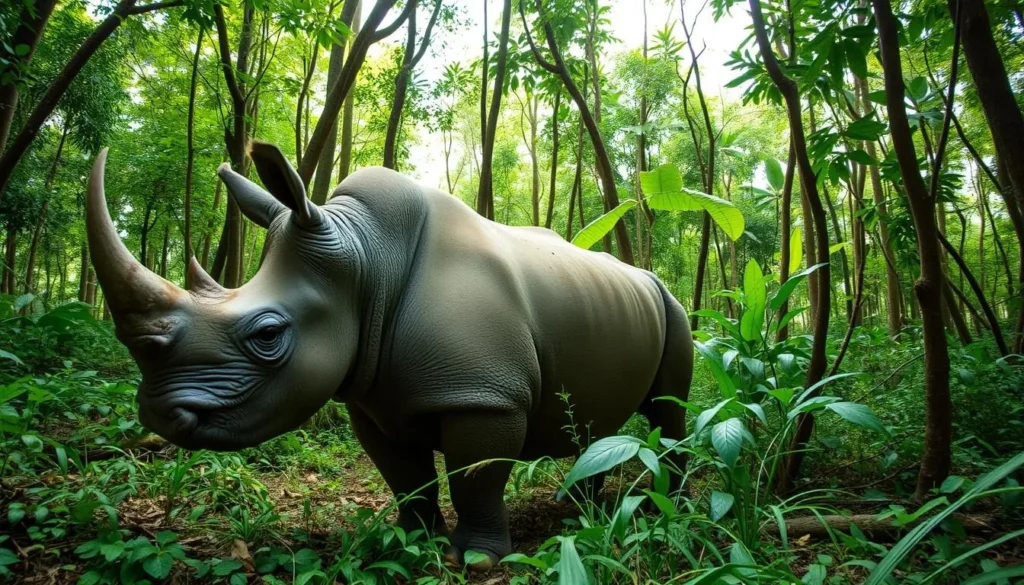 Javan rhino captured on camera trap in Ujung Kulon National Park