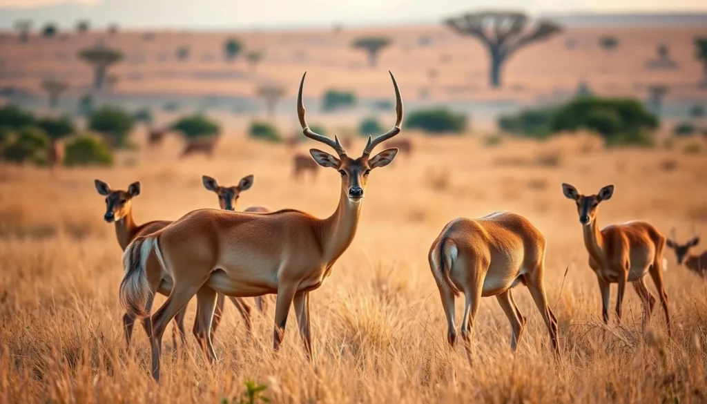 Javan rusa deer in the savanna landscape of Baluran National Park