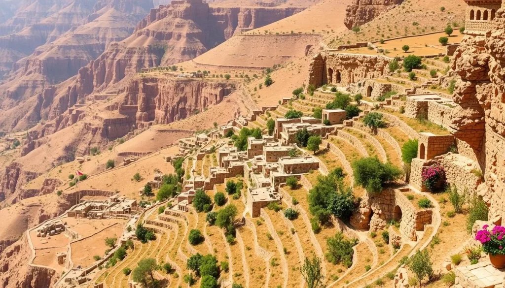 Jebel Akhdar (Green Mountain) terraced gardens and villages near Nizwa