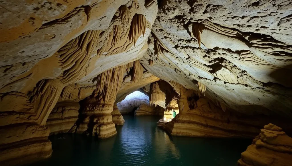 Jeita Grotto limestone caves near Aley Lebanon with impressive stalactites