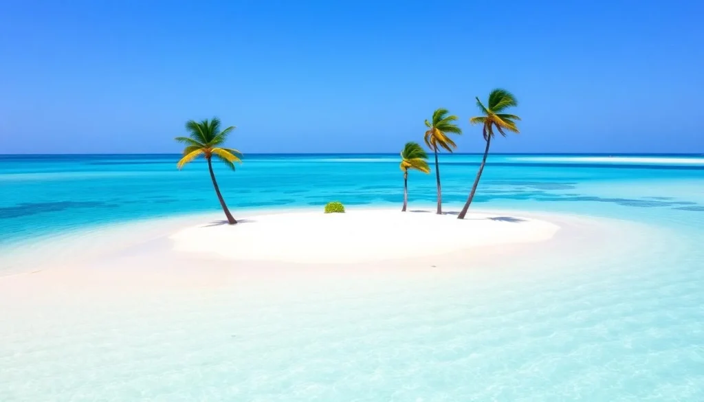 Johnny Cay Natural Regional Park with palm trees and white sand beaches