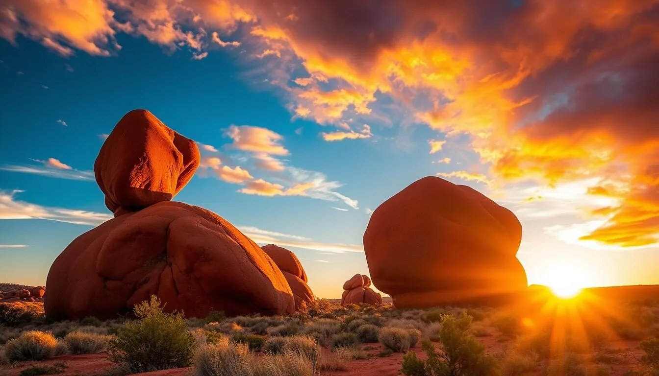 Karlu Karlu (Devils Marbles) at sunset near Tennant Creek, Northern Territory