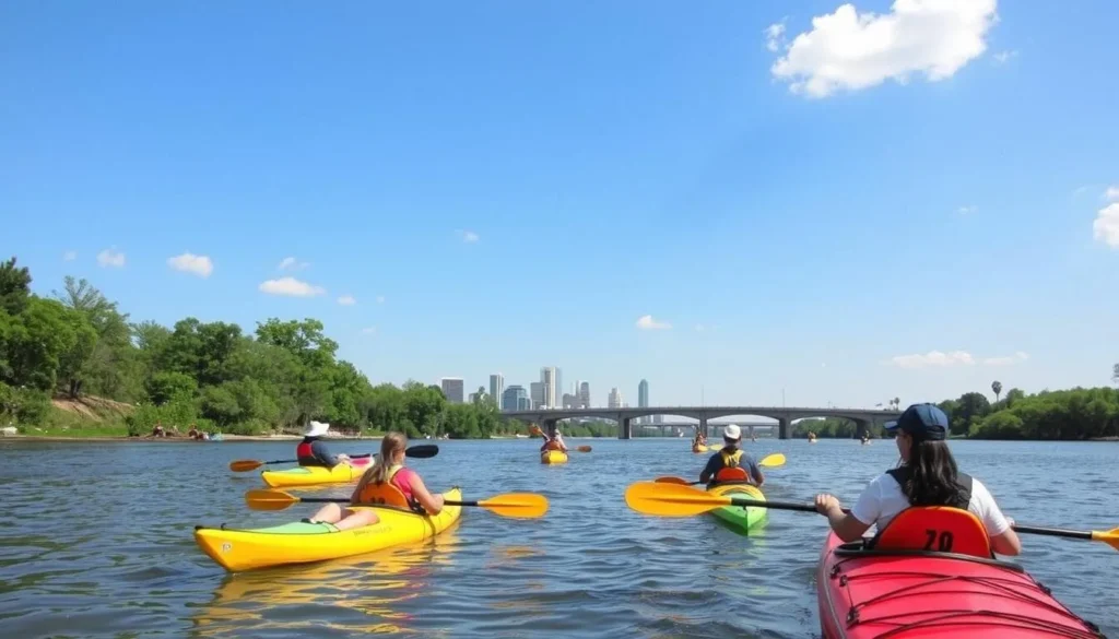 Kayaking on the Brazos River near Waco Mammoth National Monument