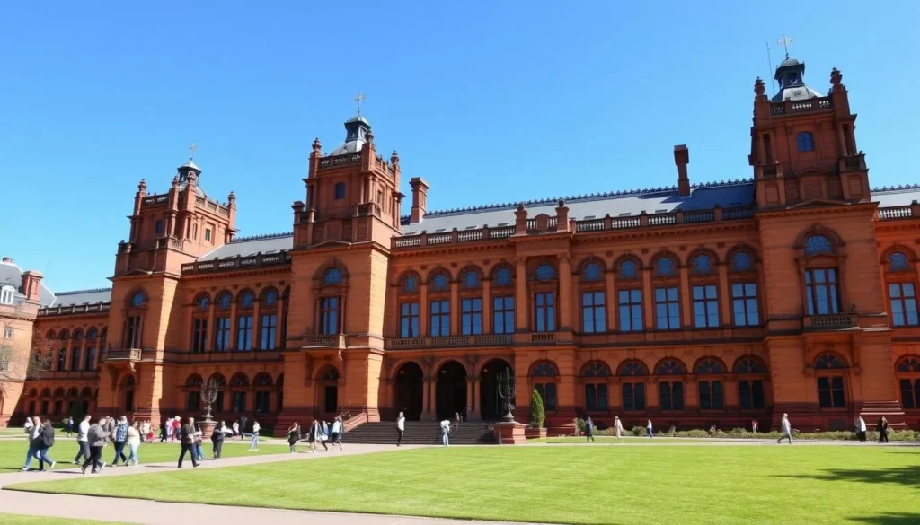 Kelvingrove Art Gallery and Museum exterior with beautiful architecture in Glasgow