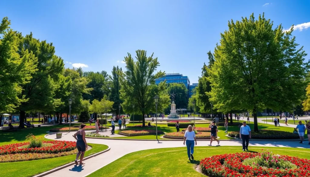 Kemerovo Russia in summer with lush green parks and blue skies Kemerovo Russia in summer with lush green parks and blue skies