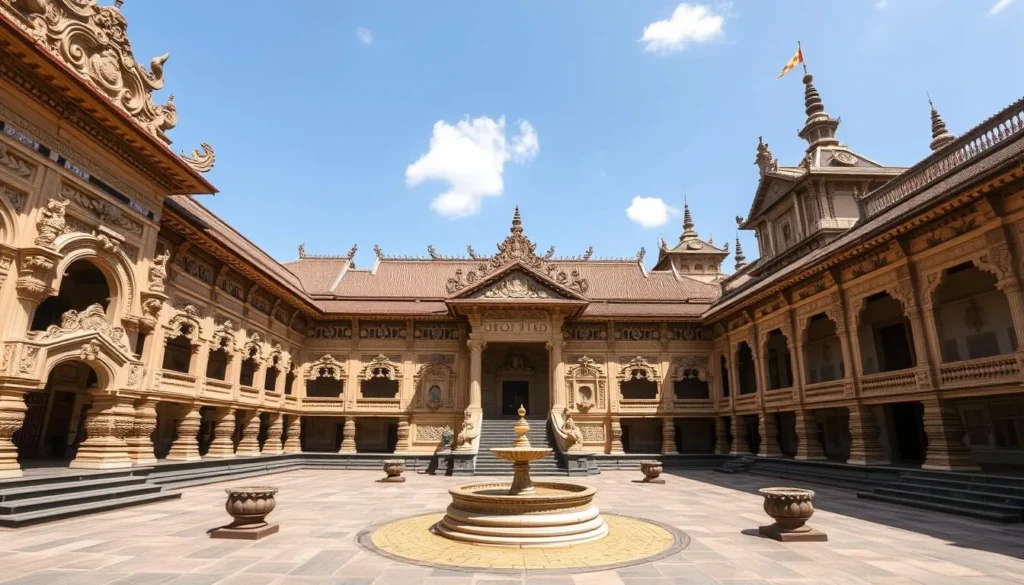 Keraton Kasepuhan Palace in Cirebon with traditional Javanese architecture