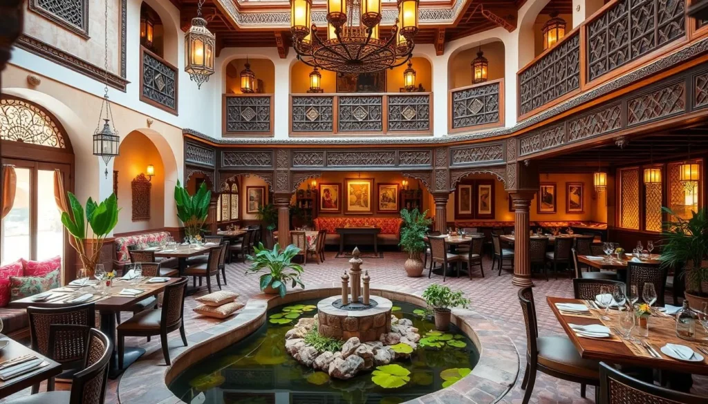 La Kasbah des Sables restaurant in Ouarzazate with traditional Moroccan décor