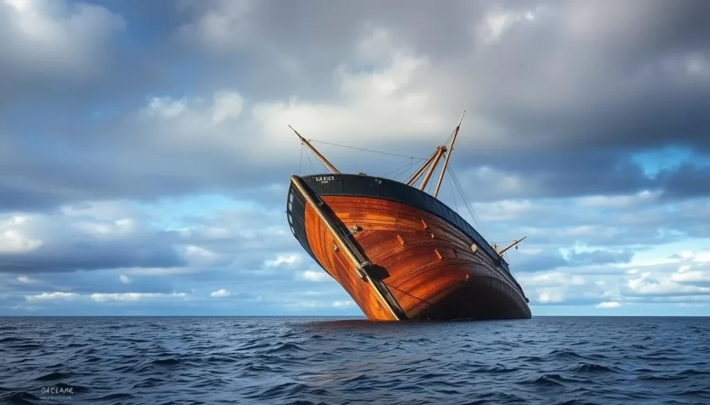Lady Elizabeth shipwreck near Stanley, Falkland Islands