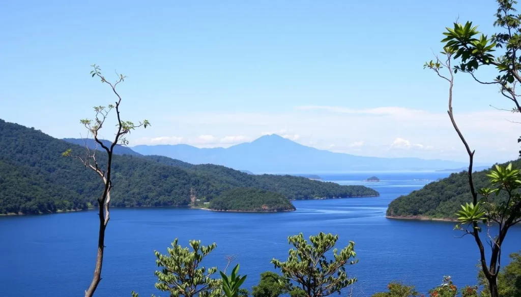 Lake Toba view from Parapat, a day trip from Pematangsiantar