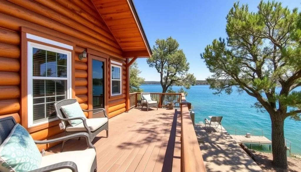 Lakefront vacation rental cabin at Canyon Lake with deck overlooking the water