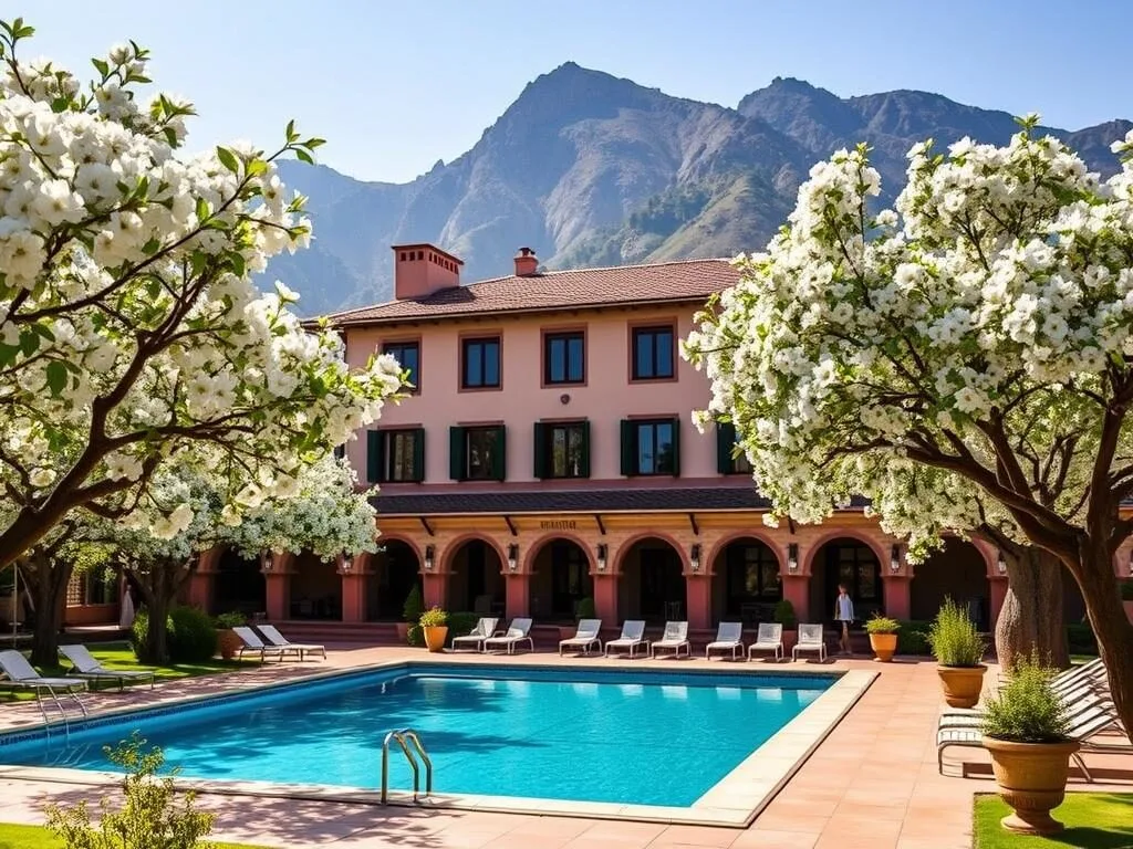 Le Palais des Cerisiers hotel in Azrou with cherry orchard and swimming pool