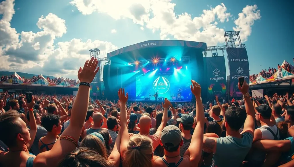 Leeds Festival with large crowds enjoying live music