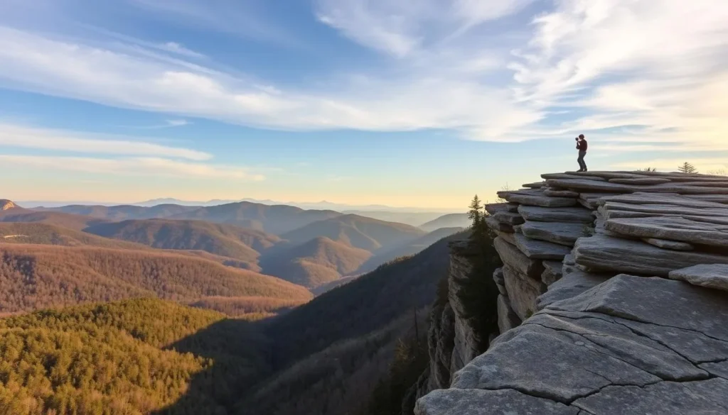 Lindy Point overlook at Blackwater Falls State Park with expansive views of the canyon