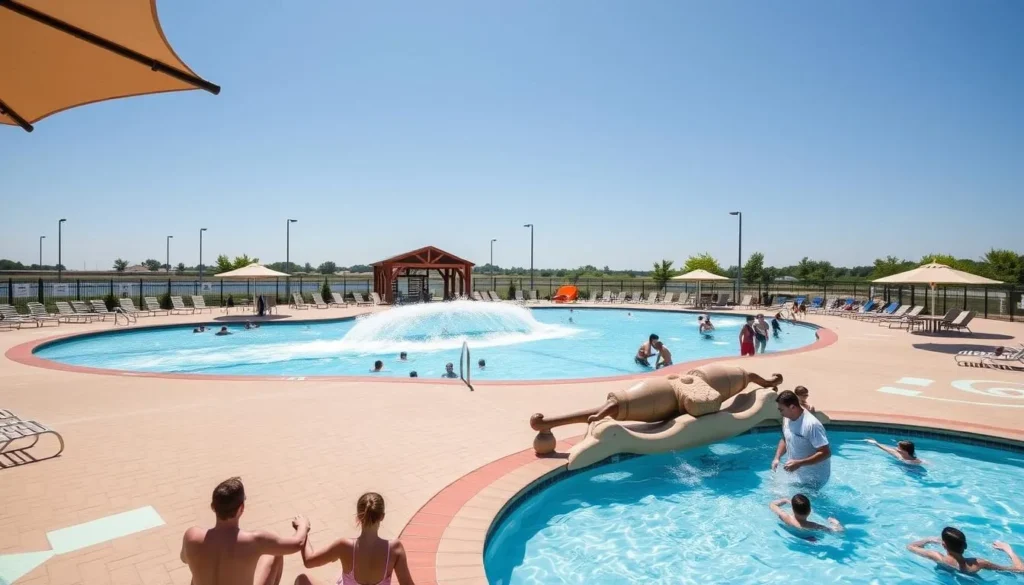 Little Cedar Bayou Wave Pool in La Porte Texas with families enjoying water