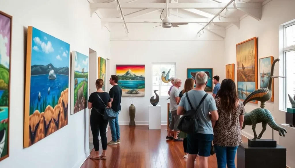 Local art gallery in Puerto Ayora showcasing Galapagos-inspired artwork