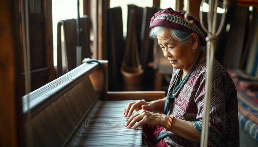 Local artisan demonstrating traditional Mandailing weaving techniques