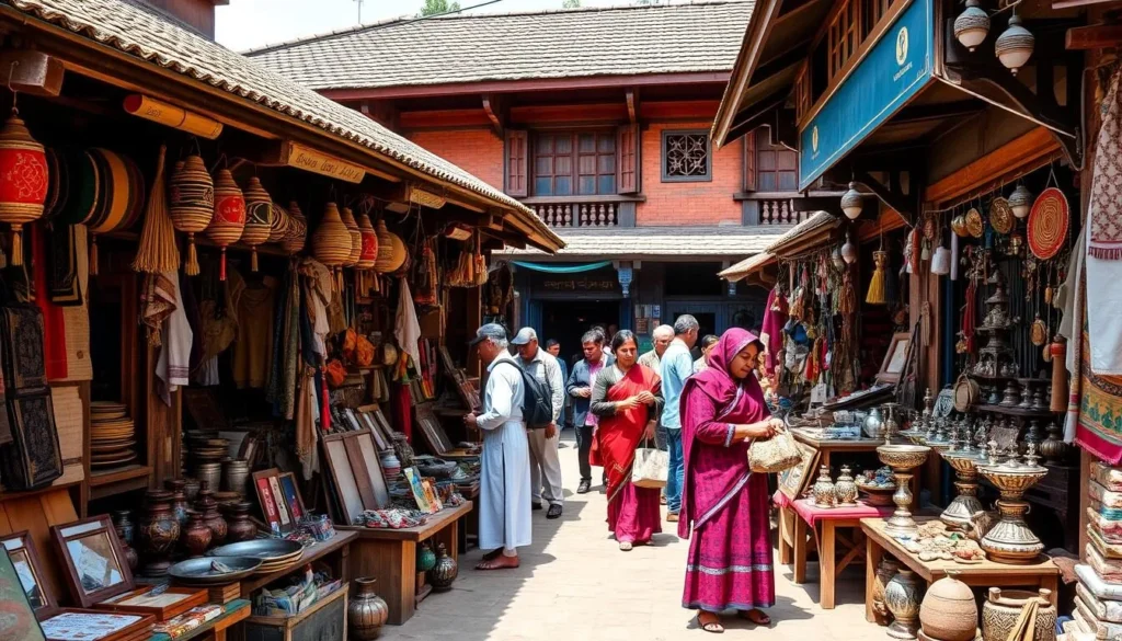 Local artisans selling handcrafted souvenirs in Bandipur Bazaar