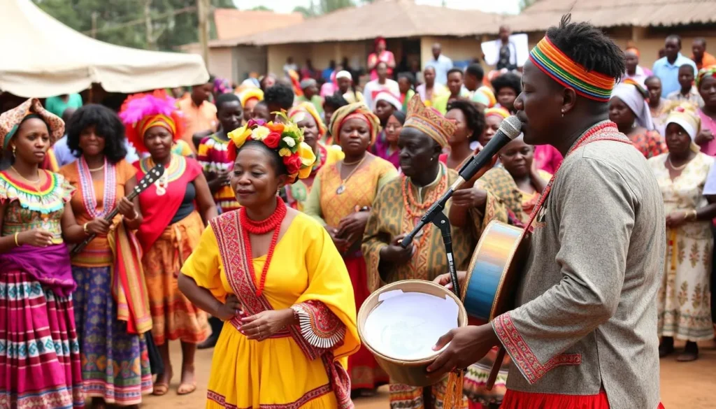 Local cultural celebration in Soavinandriana with traditional music and dance