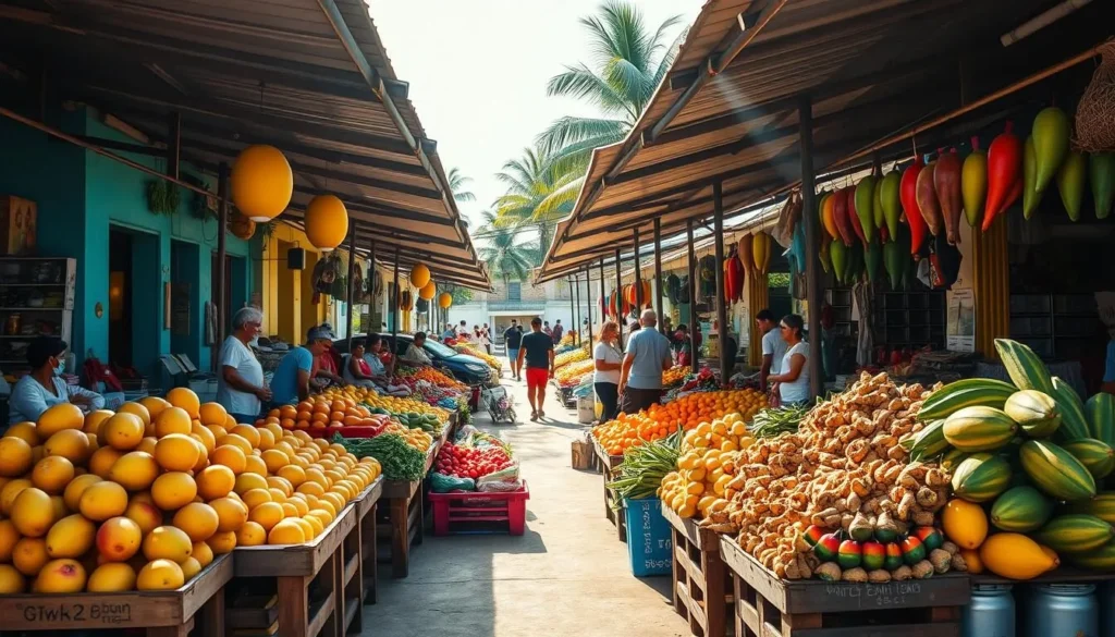 Local market in Cacocum, Cuba with fresh produce and local vendors