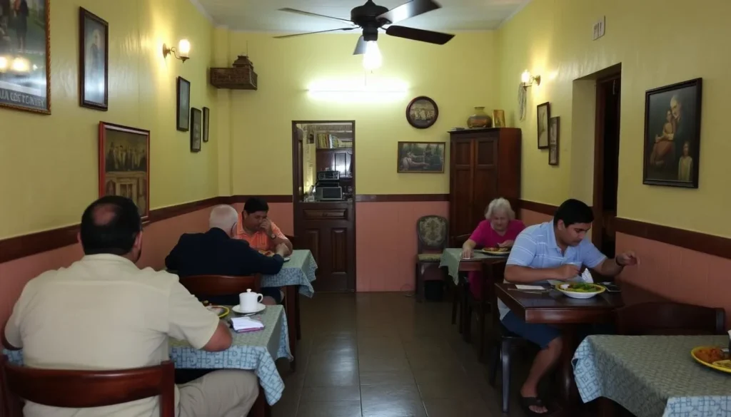 Local paladar (family-run restaurant) in Bauta with diners enjoying meals