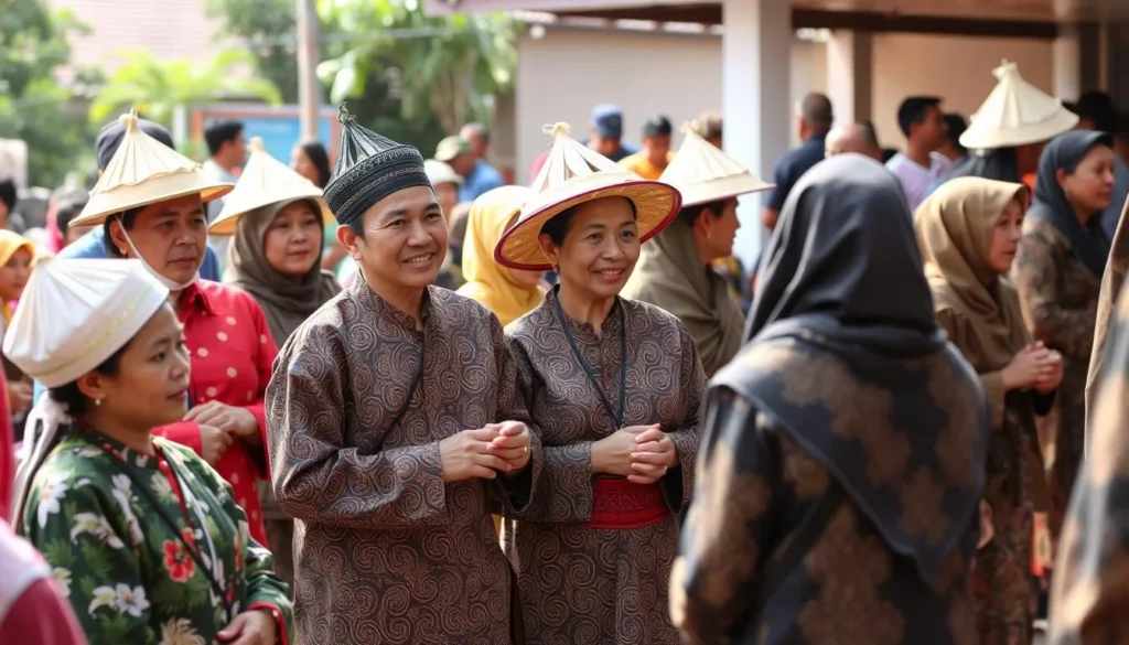 Local residents in traditional attire during a cultural ceremony in Salatiga Local residents in traditional attire during a cultural ceremony in Salatiga