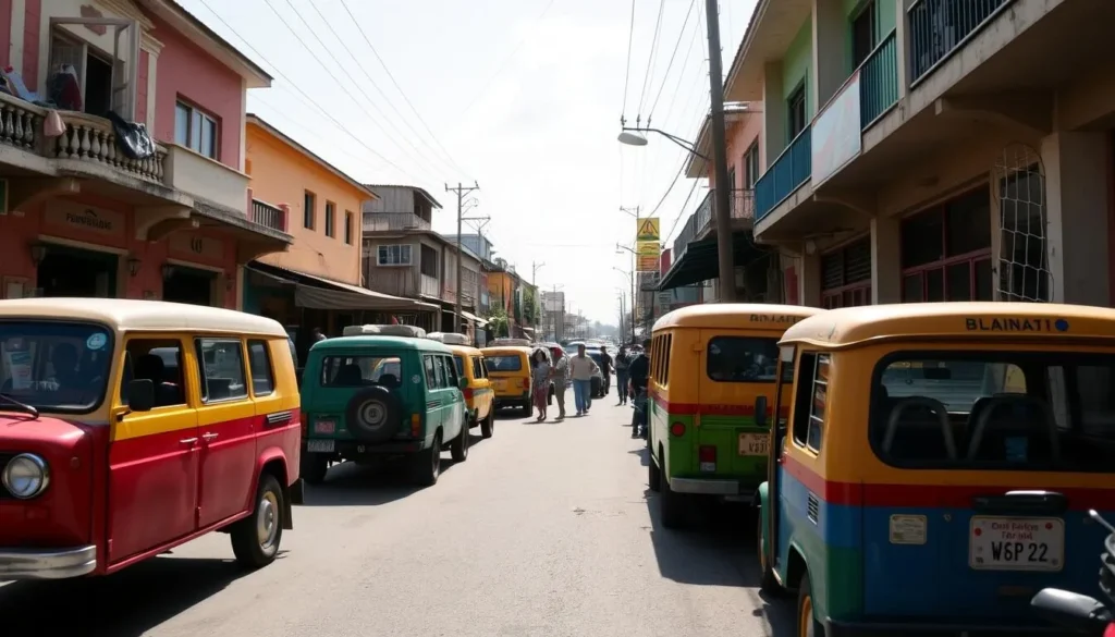 Local transportation options in Tolanaro including taxis and rental 4x4 vehicles