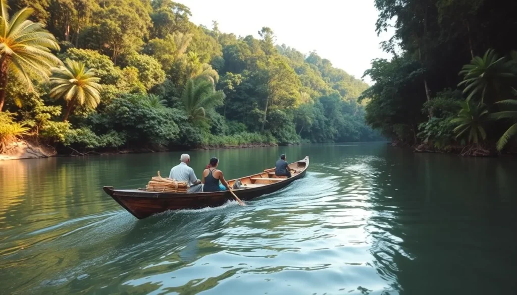 Longboat journey on the Embaloh River in Betung Kerihun National Park