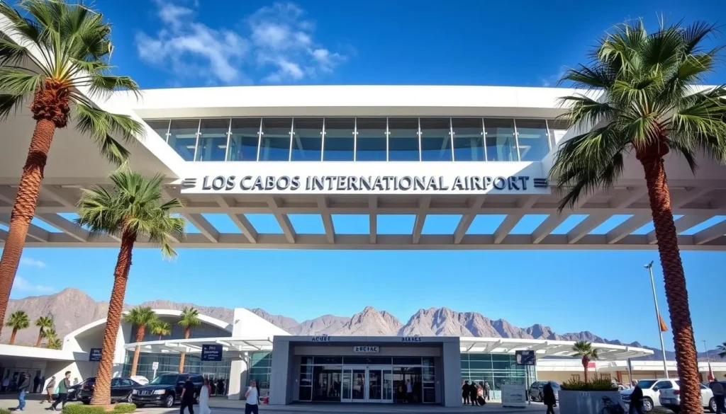 Los Cabos International Airport with mountains in the background, Baja California Sur, Mexico Los Cabos International Airport with mountains in the background, Baja California Sur, Mexico