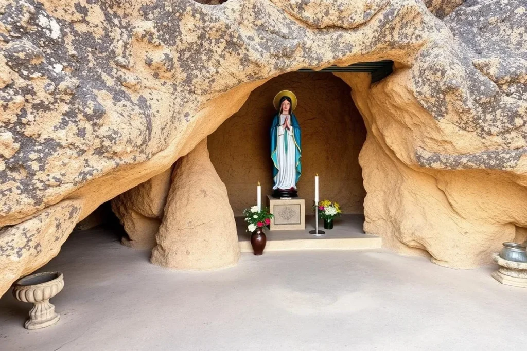 Lourdes Grotto religious shrine near San Nicolas Aruba