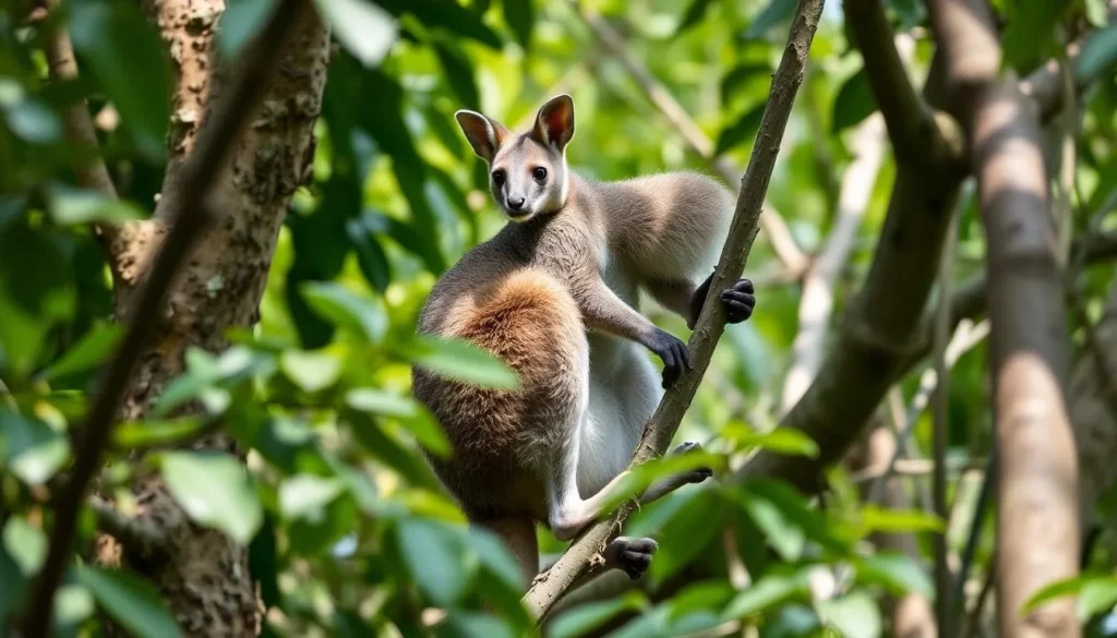 Lumholtz's tree-kangaroo, a rare species found in Curtain Fig National Park, Queensland