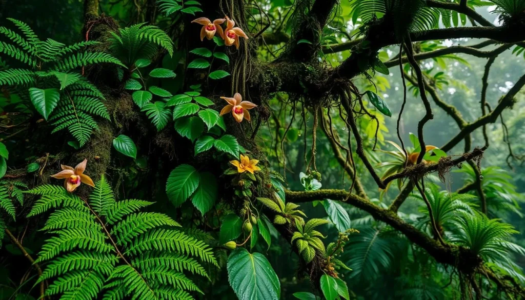 Lush cloud forest vegetation in Sierra de Agalta National Park