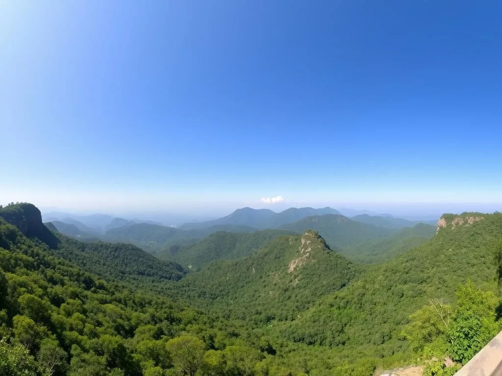 Lush green mountains and forests of Sierra de Agalta National Park near Juticalpa