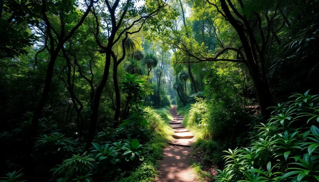 Lush rainforest trails in Cusuco National Park near San Pedro Sula