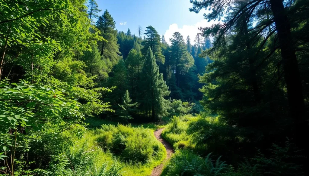 Lush subtropical forest landscape near Samdrup Jongkhar with diverse birdlife and hiking trails