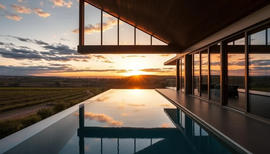 Luxury accommodation overlooking vineyards in McLaren Vale, Fleurieu Peninsula