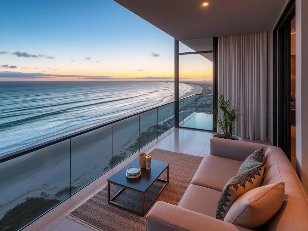 Luxury beachfront accommodation near Burleigh Head National Park with ocean views