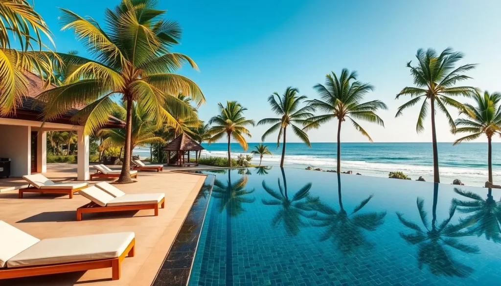 Luxury beachfront hotel in Hikkaduwa with infinity pool overlooking the ocean