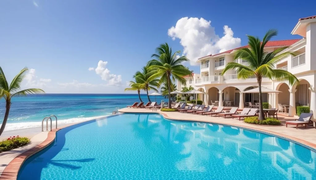 Luxury beachfront resort in Saint Mary, Antigua with swimming pool and ocean views