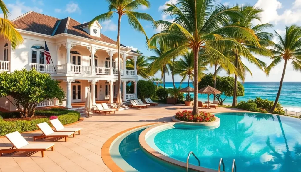 Luxury beachfront resort in Speightstown with swimming pool overlooking the Caribbean Sea