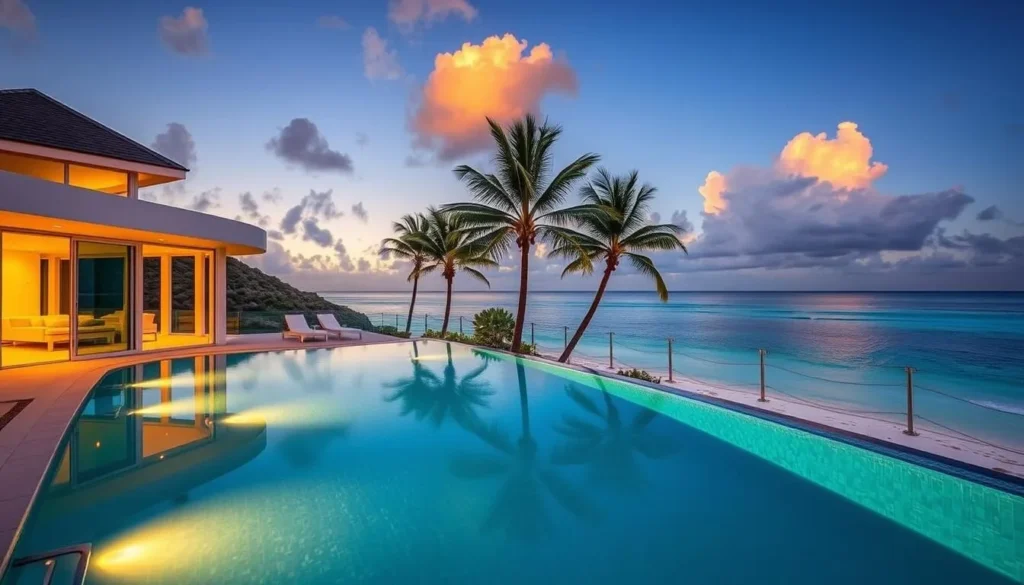 Luxury beachfront villa with infinity pool in Long Bay Village, Anguilla
