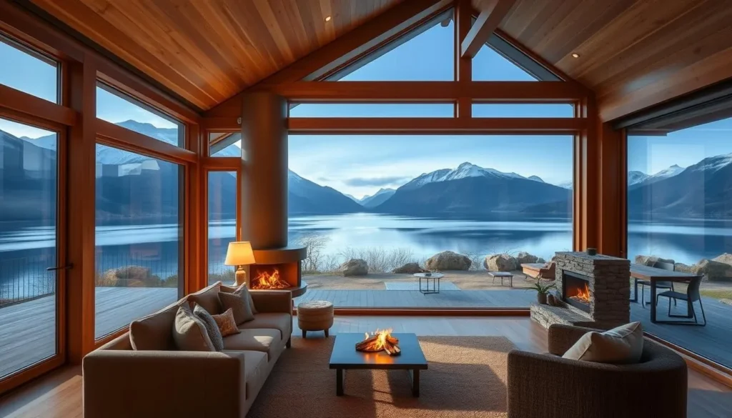 Luxury eco-lodge accommodation in Glenorchy with mountain views