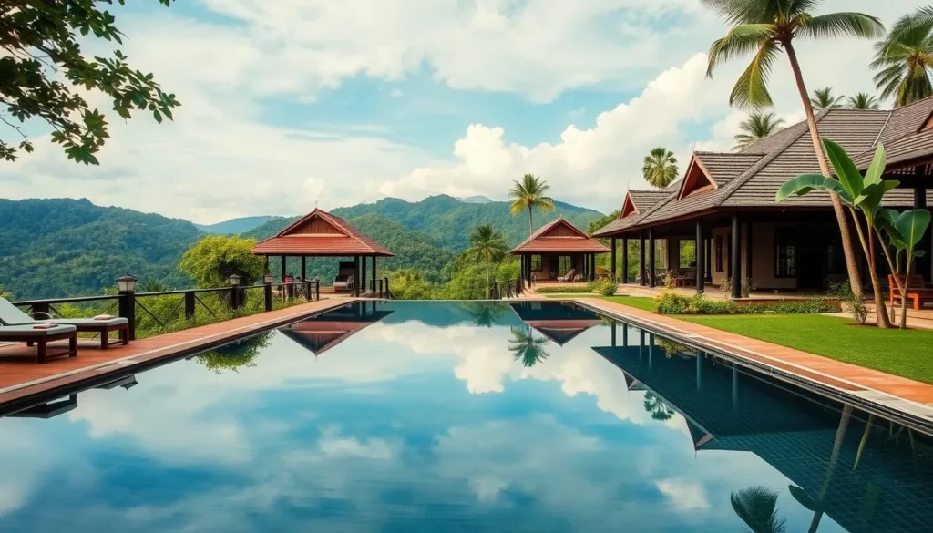 Luxury eco-resort near Randenigala Reservoir with mountain views
