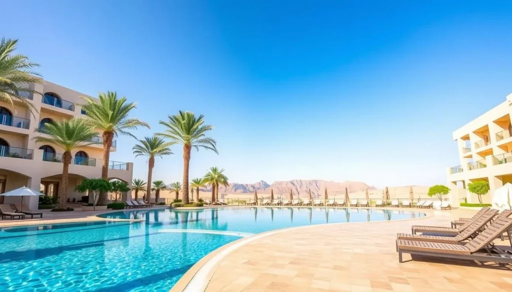 Luxury hotel accommodation in Al Amerat Province with mountain views