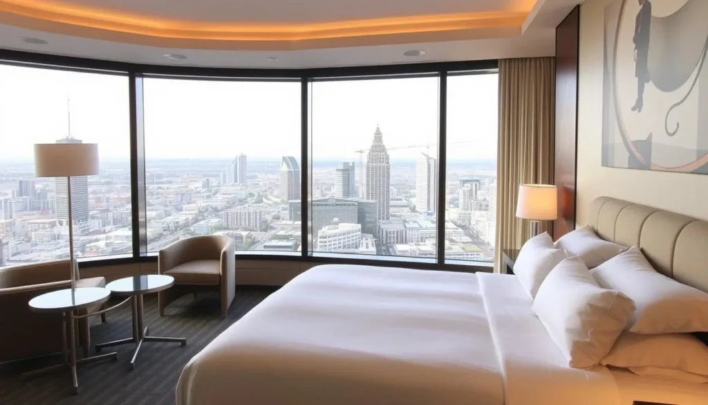 Luxury hotel in Adelaide with view of the city skyline