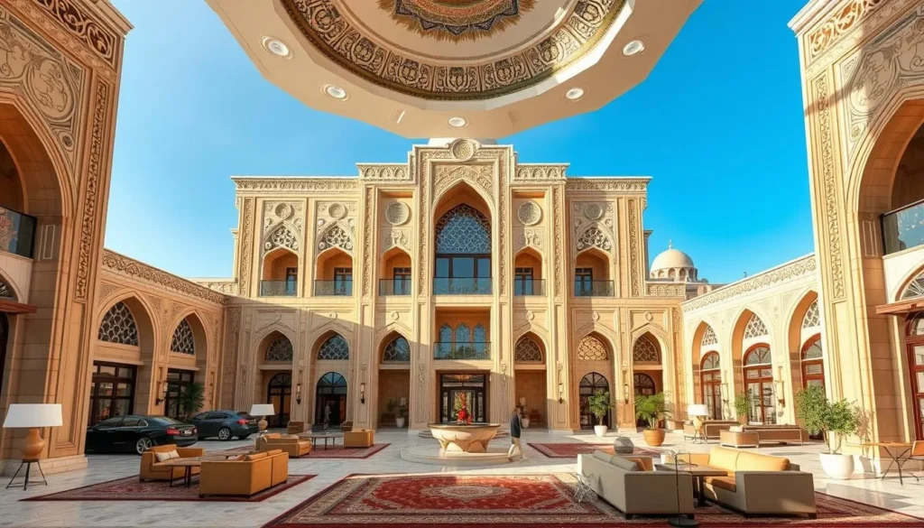 Luxury hotel in Ahaz with traditional Persian architecture and modern amenities Luxury hotel in Ahaz with traditional Persian architecture and modern amenities