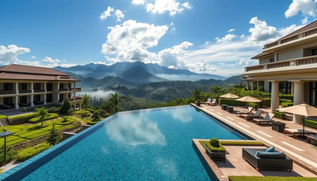 Luxury hotel in Bandung with mountain views, perfect accommodation when exploring Bandung Indonesia things to do